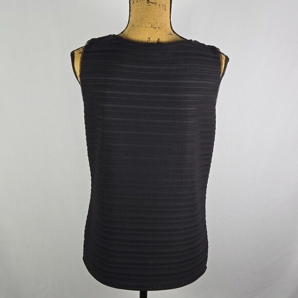 White House Black Market Minimalist Black Surplice Sleeveless‎ Top Women’s XL - Picture 3 of 14